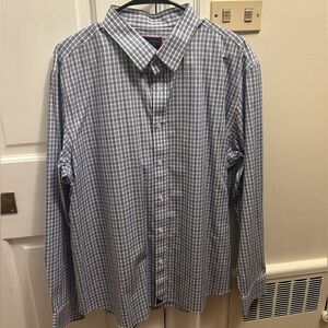 UNTUCKit Blue and White Plaid Men's Shirt